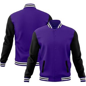 Chaqueta Varsity Premium para Hombre – Chaqueta Deportiva Auténtica con Mangas Negras en Contraste y Ribete a Rayas - Product Image 3