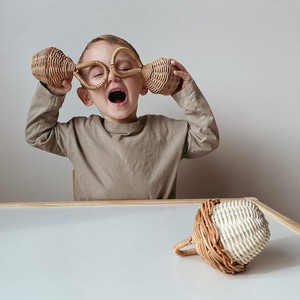 Sonajeros de Mimbre en Forma de Bellota, los Más Vendidos, Sonajeros de Ratán Natural, Sonajeros Tejidos a Mano, Juguetes Mordedores para Bebés - Product Image 5