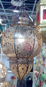 Lampu Gantung Logam Maroko Antik, Lampu Hias Natal & Rumah, Logam Halus, DL-063 - Product Image 2