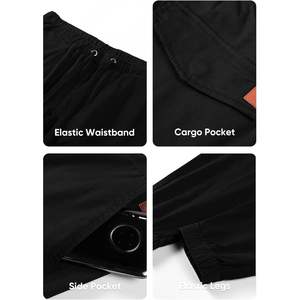 กางเกงคาร์โก้แฟชั่นผู้ชาย สไตล์ลำลอง ผ้าฝ้าย ทรงเทเปอร์ ยืดได้ ผ้าทวิล มีเชือกผูก เอวยางยืด ทรงจ็อกเกอร์ กางเกงวอร์ม มี 6 กระเป๋า ซิป - Product Image 2