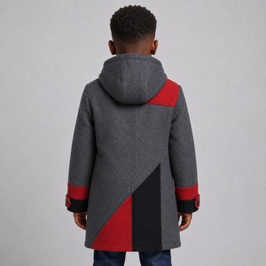 Manteau en Laine pour Enfants Personnalisé de Haute Qualité, Respirant et Chaud, Style Décontracté d'Hiver, Tissé, Sur Mesure, Vente en Gros, OEM - Product Image 3