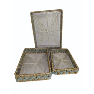 Meilleur prix pour un plateau décoratif en rotin tissé à la main, style bohème, artisanat en bambou et rotin, fabrication indienne, prix de gros. - Product Image 3