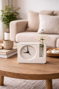 CRAFT EXIM Luxury Natural <b>Marble</b> Quartz Battery Operated Desk <b>Clock</b> Art Deco Design Customised Shape Premium Handcrafted Decor - Product Image 5