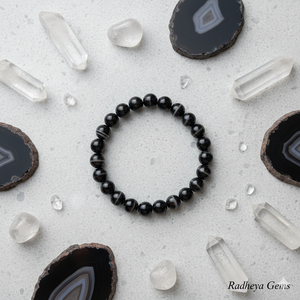 Handmade AAA Banded Agate Round Bead Bracelet – Polished Gemstone Stretch Bracelet <b>for</b> <b>Men</b> & Women - Product Image 5