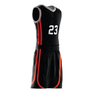 Ensemble d'uniformes de basketball en polyester de haute qualité, respirant, couleurs personnalisables, impression numérique antibactérienne, tenue d'équipe, grandes tailles - Product Image 3