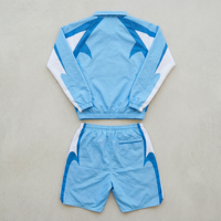 Ensemble survêtement homme personnalisé 2 pièces coupe-vent et short, impression sérigraphique drapeau USA, respirant, épais, décontracté, été