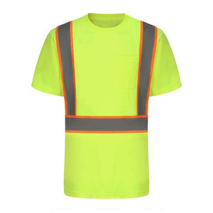 เสื้อยืดสะท้อนแสงความปลอดภัยสูง แขนสั้น สำหรับผู้ชาย มาตรฐาน ANSI Class 3 กันน้ำ  โลโก้สั่งทำได้-ชุดทำงานก่อสร้าง - Product Image 1