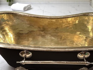 Bañera de cobre duradera, bañera de cobre ecológica, bañera de cobre resistente a la corrosión, bañera de cobre de larga duración, bañera de cobre hecha a mano - Product Image 4