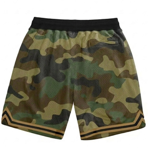 Shorts de basketball pour hommes en gros, maille haute qualité, poches latérales, personnalisables avec nom, tenue de sport décontractée - Product Image 2