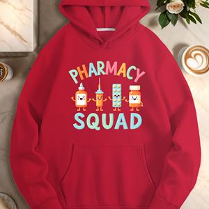 PHARMACY SQUAD Sudaderas con capucha de punto estampadas informales para mujer - Product Image 3