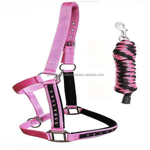 Doble cosido 2 capas de Nylon durable caballo Halter completo ajustable bling decorativo personalizado de nylon caballo halter en muchos colores - Product Image 6