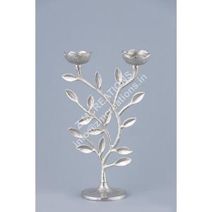 Portavelas de Metal con Diseño Floral de Pétalos de Rosa, para 2 Velas de Té, Antideslizante, Resistente al Calor, para Decoración del Hogar, Bodas, Pascua - Product Image 1