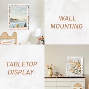 Picture <b>Frame</b> <b>with</b> Tempered Glas Natural Shell Inlay Mosaic Design Coastal Tabletop Photo <b>Frames</b> <b>with</b> Wal <b>Mounting</b> Hooks Display - Product Image 5