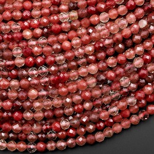 Natural <b>Red</b> Labradorite Faceted Gemstone <b>Beads</b> Loose IGI Certified Round From Rajasthan for Jewelry Making Wholesale - Product Image 3