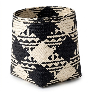 Panier Elog en fibre naturelle tressée, motif tribal, pot de fleurs, jardinière, organisateur décoratif pour la maison, panier à linge - Product Image 1