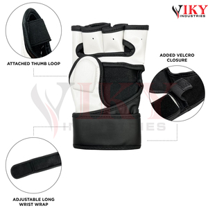 Gants de MMA en cuir noir et blanc, sur mesure, nouvelle collection, best-seller, pour entraînement de grappling et sparring en arts martiaux 2026 - Product Image 4