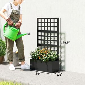 Jardinera Elevada Negra y Estante para Plantas, Producto Duradero de Cercas, Enrejados y Puertas - Product Image 6