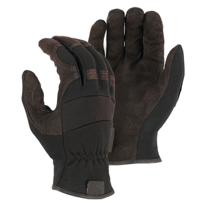 Gants de travail jaunes et noirs pour mécaniciens, robustes, paume synthétique renforcée, sangle de poignet réglable, gants utilitaires industriels - Product Image 5