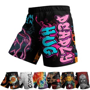 Shorts MMA pour hommes, imprimés, taille élastique, entraînement en salle de sport, kickboxing, légers, séchage rapide, colorés, haut de gamme pour hommes, arts martiaux - Product Image 5