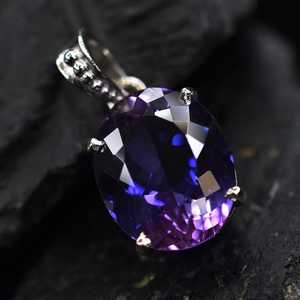 Pendentif de mode en Tanzanite violette naturelle 19,8 carats, pierre précieuse certifiée IGI, collier en argent sterling 925, bijou unique, cadeau pour elle - Product Image 3
