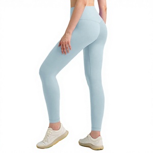 Solid High Waist Yoga Leggings for Women Tummy Control Seamless Sports Pants Polyester Cotton 2027 - Product Image 1