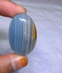 Cabujón de Calcita Azul Natural con Bandas, Gema Suelta al por Mayor, Calcita Azul Natural Hecha a Mano, Gema Suelta - Product Image 2