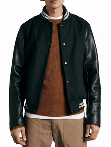 Men's Varsity <b>Jacket</b> New Arrival Baseball Bomber College Letterman Style Custom Logo Embroidered Stand Collar - Product Image 6