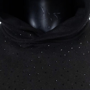 Sweat-shirts à strass minimalistes en molleton de coton, coupe oversize, style streetwear, design épuré, commande en gros, approvisionnement direct usine - Product Image 3