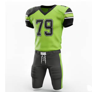 Ensemble d'uniformes de football américain personnalisés pour hommes, maillot léger et respirant à manches courtes avec pantalon durable pour les matchs et l'entraînement - Product Image 2