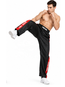 Pantalon de kickboxing professionnel à rayures latérales, taille haute, confortable, pour l'entraînement en arts martiaux, karaté, MMA, en vente - Product Image 4