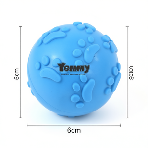 Yommy Rubber Ball 6cm With Paw Prints <b>For</b> <b>Pets</b> <b>Interactive</b> <b>Toy</b> - Product Image 2