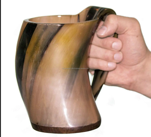 ROYAL ARTISANS Tazas de cuerno de búfalo de la mejor calidad Jarra de cuerno vikingo de estilo animal para cerveza de fiesta de Club hecha a mano en la India - Product Image 3
