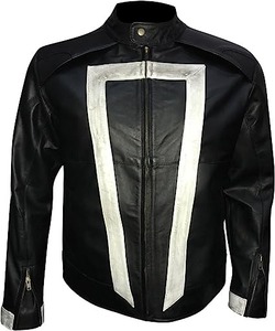 Chaqueta de Cuero Estilo Agente para Hombre, Chaqueta de Motociclista Negra, Venta al Por Mayor - Product Image 1