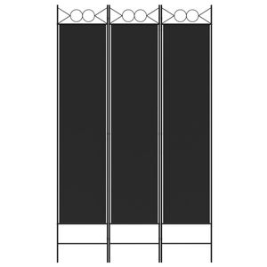 3-Panel Black Fabric Room <b>Divider</b> 47.2"x78.7" <b>Screen</b> & <b>Divider</b> - Product Image 3