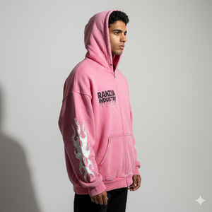 Sudadera con capucha y cremallera para hombre de marca privada Ranzia Industry, venta al por mayor, 100% algodón, bordado e impresión personalizados - Product Image 2