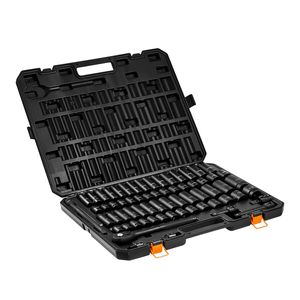Set di chiavi a bussola a impatto da 1/2 pollice, 65 pezzi, identificazione facilitata, 6 punte, SAE 3/8 pollici, 1 1/4 pollici, metrico 10-24 mm, set di chiavi a bussola da 65 pezzi 19 mm 32 mm - Product Image 1