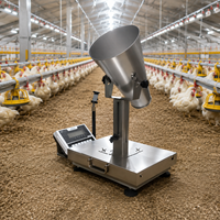 Balance de pesage agricole en acier inoxydable à structure métallique avec trémie réglable pour poulaillers de petite taille