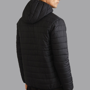 OEM Custom Men Plus Size Winter Quilted <b>Jacket</b> Waterproof Windbreaker Zipper Hoodie Embroidered Casual Snow Wear puffer hiking - Product Image 4