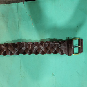 Cinturón de Cuero Genuino para Hombre y Mujer, con Hebilla de Aleación, Cuero de Grano Completo, Estilo Ejecutivo Trenzado, de Alta Calidad - Product Image 2