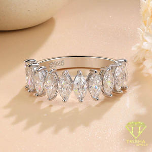 925 Sterling Silver VVS Moissanite Diamond Multi Stone Ring With Rectangular Cut Center Design For Wholesale Jewelry Buyers - Product Image 2
