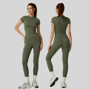 Offre Spéciale – Ensembles de Yoga et Tenues de Sport pour Femmes, Personnalisables avec Logo, Extensibles dans les Quatre Sens, Motif Écossais, 2 Pièces, Séchage Rapide, Respirants, pour Entraînement en Salle de Sport - Product Image 5