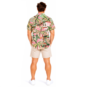 Chemise de plage pour homme, imprimé numérique vibrant, polyester respirant, boutonnée, décontractée, pour l'été et les voyages, vêtement tendance - Product Image 5