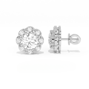 Aarinya Helix Modern Contemporary Swirl Lab Grown Diamond <b>Halo</b> <b>Earrings</b> 925 Sterling Silver Filled Diamonds IGI Certified - Product Image 2