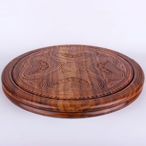 Corbeille à fruits sculptée en bois massif pakistanais, panier à fruits secs et bonbons, décoration murale artisanale pour la maison et les cadeaux - Product Image 4