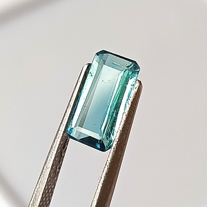 Tourmaline Facettée Naturelle Bleu Aqua 1,10 Carat de Zambie, Coupe Émeraude, Qualité Premium, Bon Éclat, Pierre Précieuse, Gemmes de Saphir - Product Image 3