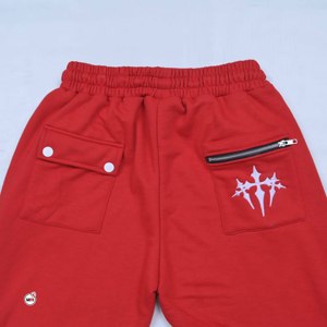 Pantalones de chándal de algodón negros para hombre, con cintura elástica y cordón, informales, de peso medio, para otoño, lisos, teñidos, de punto, precio mayorista - Product Image 3