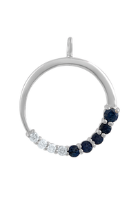 Colgante de Zafiro y Diamantes Múltiples en Plata de Ley 92.5 KLSP-50572 - Product Image 5