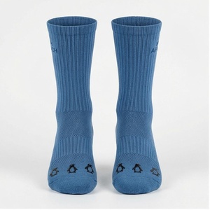 Blue Crew <b>Socks</b> Breathable <b>Running</b> <b>Socks</b> for Adults Spring Season Solid Color Knitted Design - Product Image 1