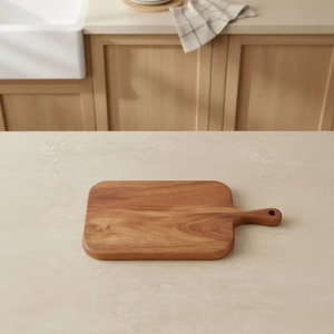 Planche à découper en bois d'acacia avec poignée, planche à découper en bois rustique, planche de service pour fromage, utilisation en cuisine - Product Image 3