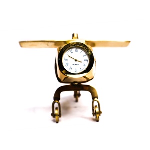 Decor Analog Table <b>Clock</b> Aircraft Design Metal Paper Weight Airplane Showpiece for Anniversary Gifts and Birthday Gifts - Product Image 1